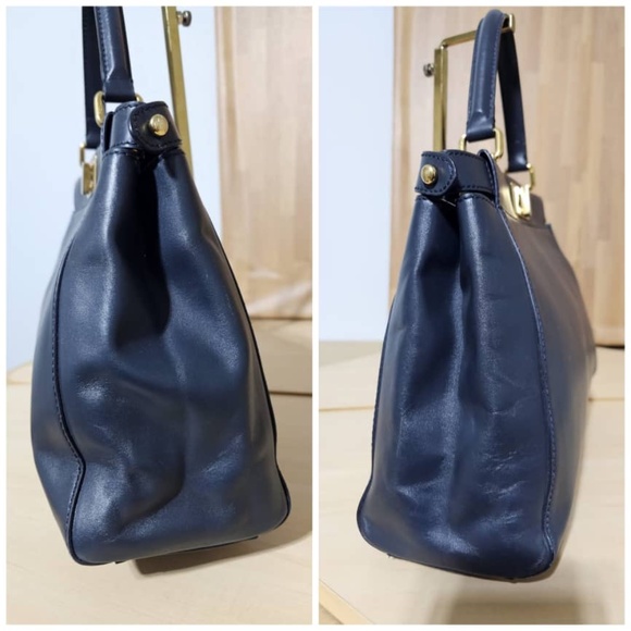 Authentic Fendi Peekaboo Normal Bag Deep Navy Blue - Picture 10 of 14